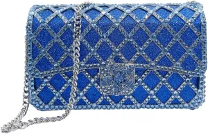 Elegant Ladies Flower Clutch Rhinestone Evening Bag Luxury Crystal Clutch Purse Diamond Handbag for Women Wedding Party