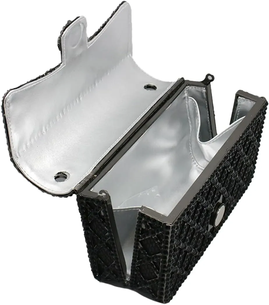 Elegant Ladies Flower Clutch Rhinestone Evening Bag Luxury Crystal Clutch Purse Diamond Handbag for Women Wedding Party