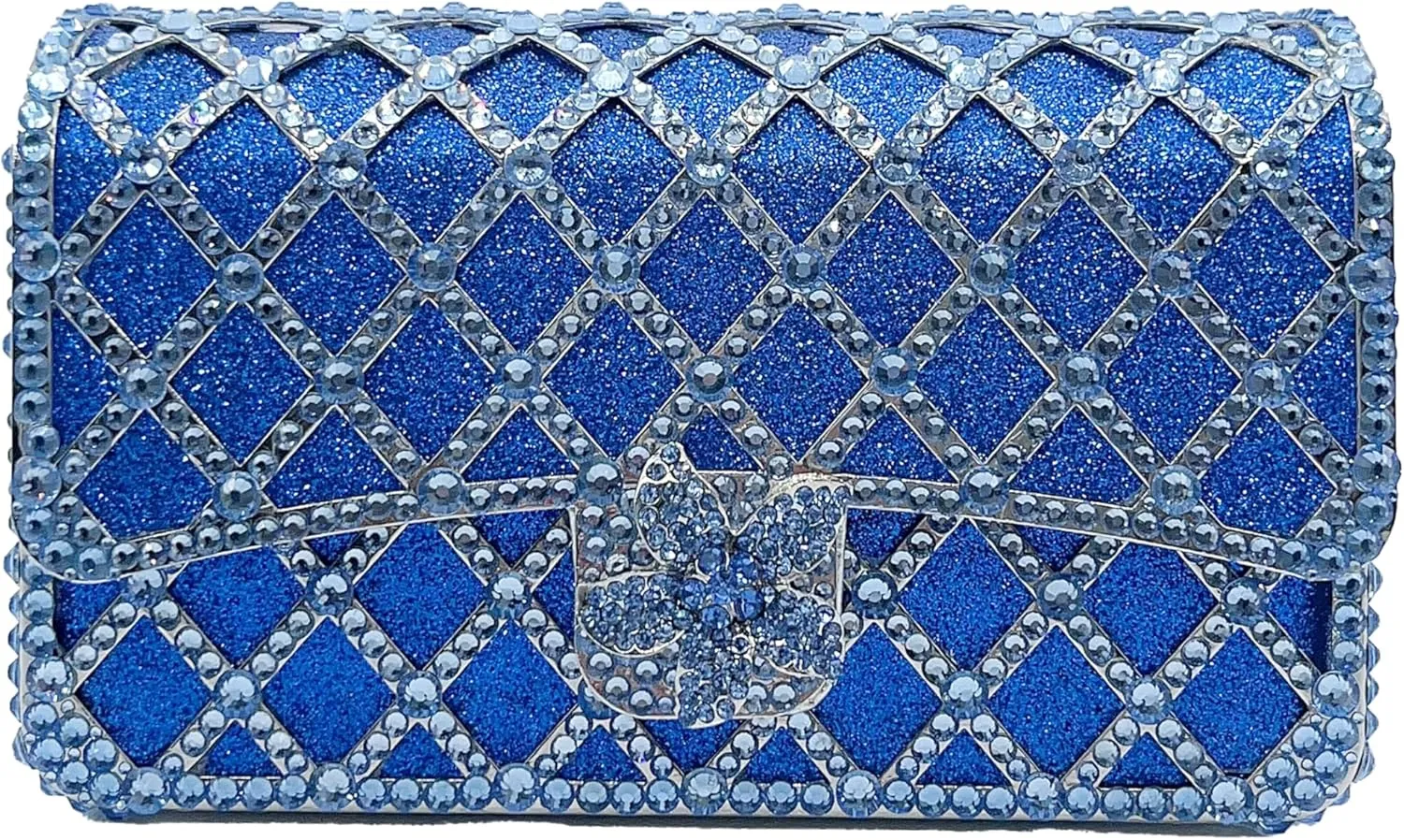 Elegant Ladies Flower Clutch Rhinestone Evening Bag Luxury Crystal Clutch Purse Diamond Handbag for Women Wedding Party