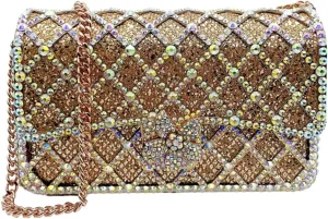 Elegant Ladies Flower Clutch Rhinestone Evening Bag Luxury Crystal Clutch Purse Diamond Handbag for Women Wedding Party