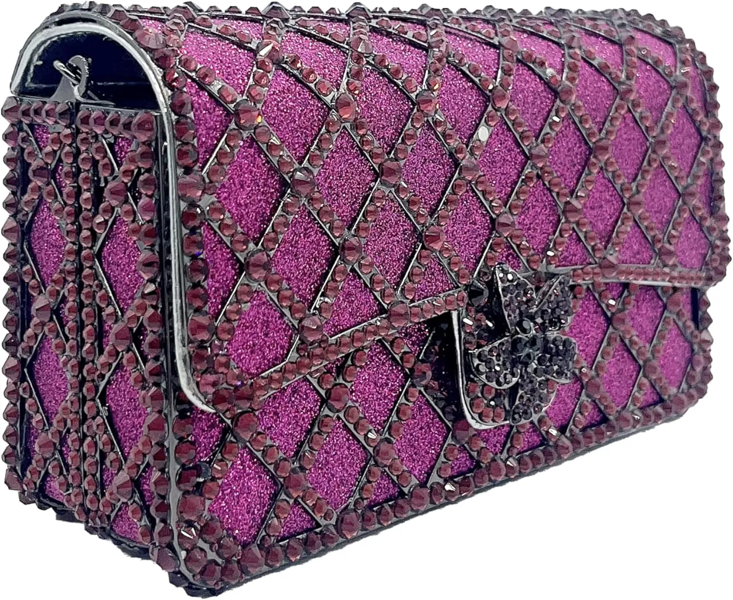 Elegant Ladies Flower Clutch Rhinestone Evening Bag Luxury Crystal Clutch Purse Diamond Handbag for Women Wedding Party