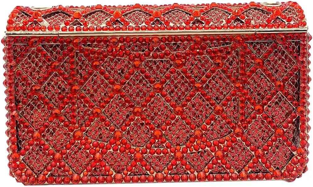 Elegant Ladies Flower Clutch Rhinestone Evening Bag Luxury Crystal Clutch Purse Diamond Handbag for Women Wedding Party