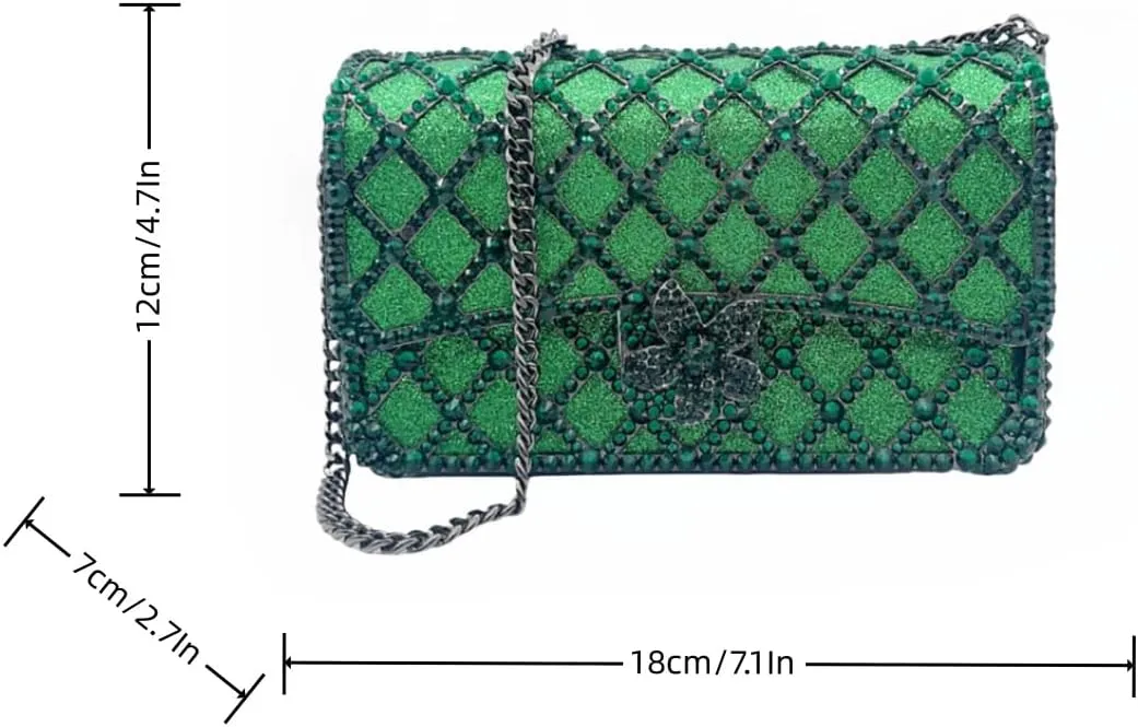 Elegant Ladies Flower Clutch Rhinestone Evening Bag Luxury Crystal Clutch Purse Diamond Handbag for Women Wedding Party