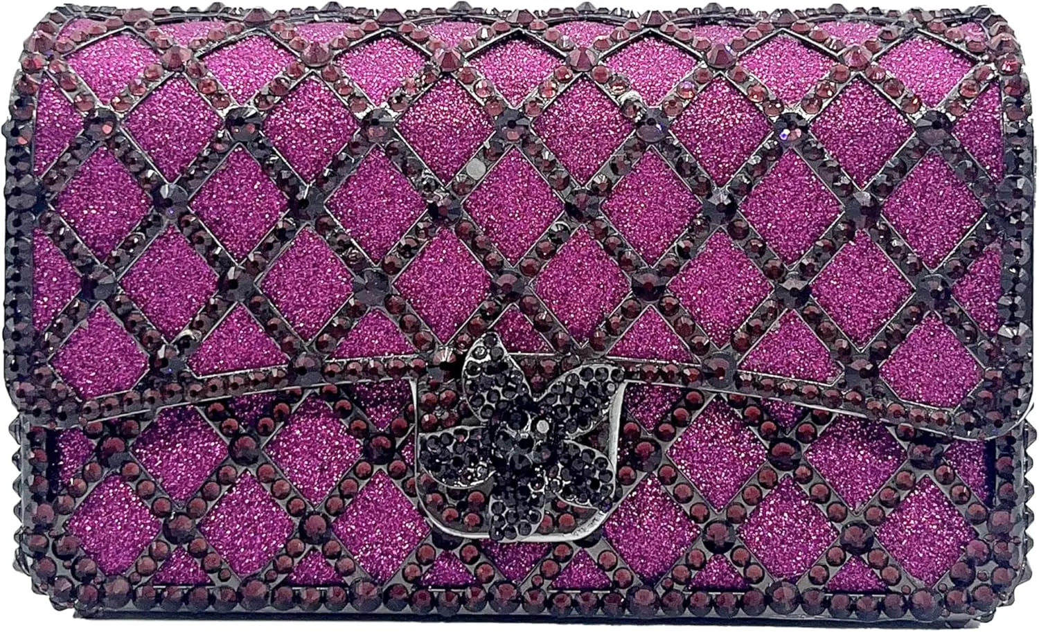 Elegant Ladies Flower Clutch Rhinestone Evening Bag Luxury Crystal Clutch Purse Diamond Handbag for Women Wedding Party