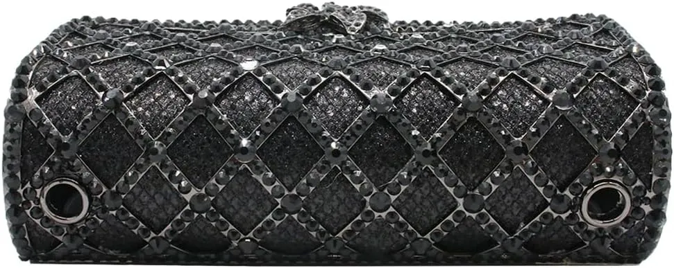 Elegant Ladies Flower Clutch Rhinestone Evening Bag Luxury Crystal Clutch Purse Diamond Handbag for Women Wedding Party