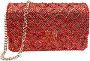 Elegant Ladies Flower Clutch Rhinestone Evening Bag Luxury Crystal Clutch Purse Diamond Handbag for Women Wedding Party