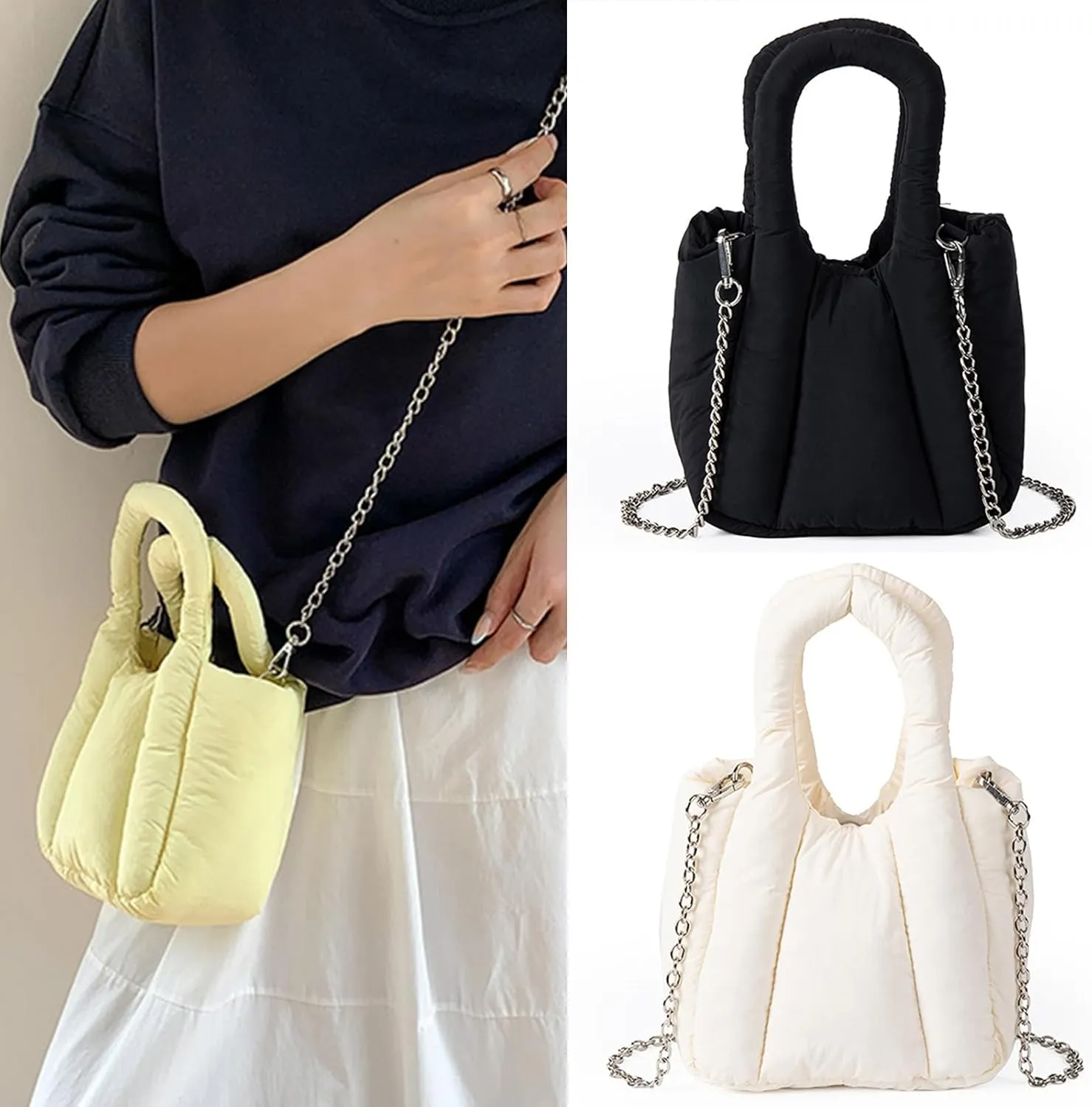 Elegant Nylon Casual Handbag Shoulder Bag Student Satchel Fashionable Crossbody Bags for Everyday Use