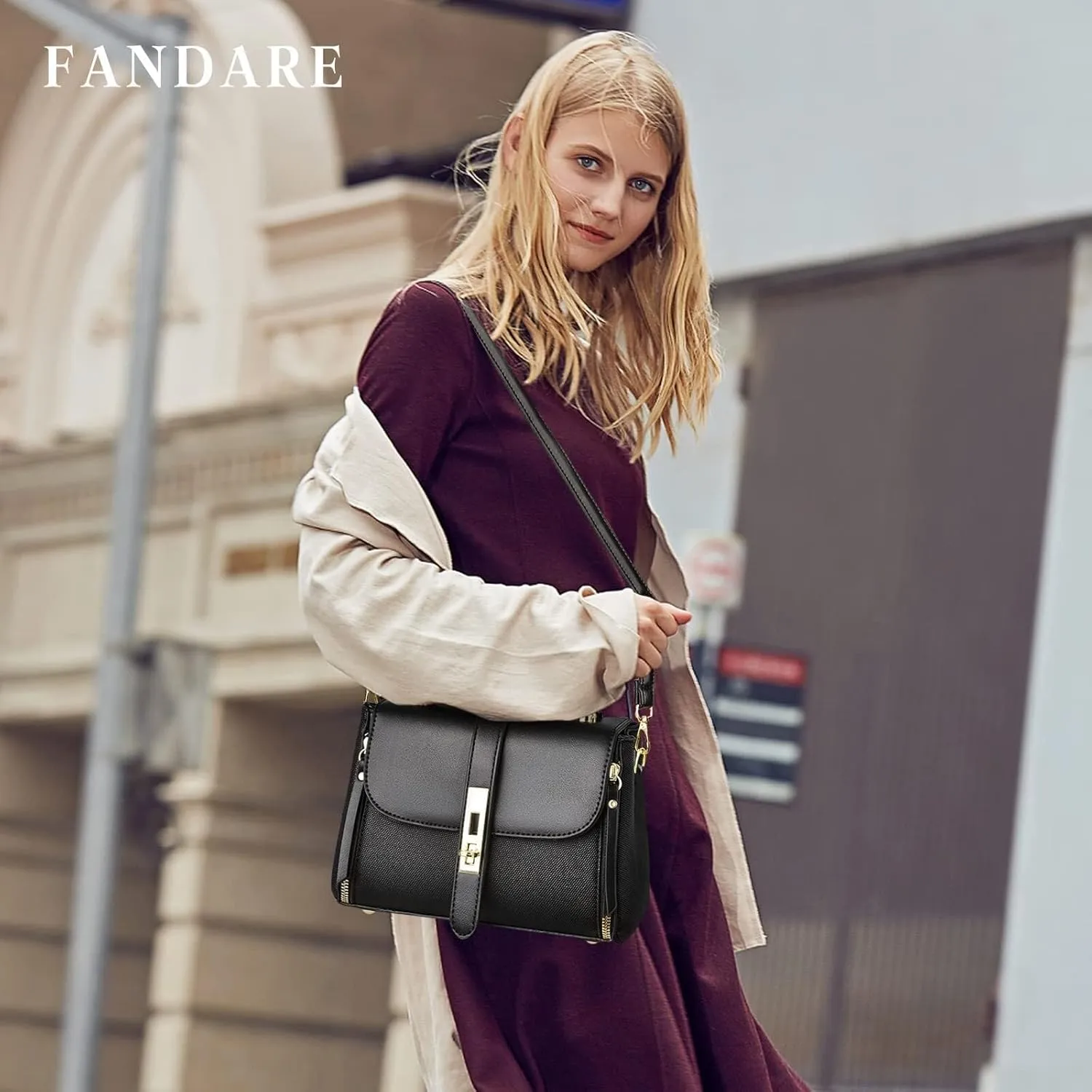 Elegant Women Handbag Shoulder Waterproof Crossbody Messenger PU Leather Satchel Small Square