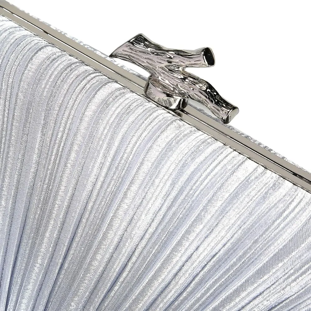 Evening Bag Clutch Purses for Women Chic Satin Pleated Designer Shoulder Handbags Crossbody Purse for Party Prom Wedding
