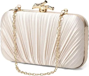 Evening Bag Clutch Purses for Women Chic Satin Pleated Designer Shoulder Handbags Crossbody Purse for Party Prom Wedding