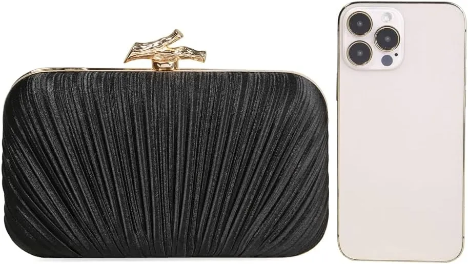 Evening Bag Clutch Purses for Women Chic Satin Pleated Designer Shoulder Handbags Crossbody Purse for Party Prom Wedding