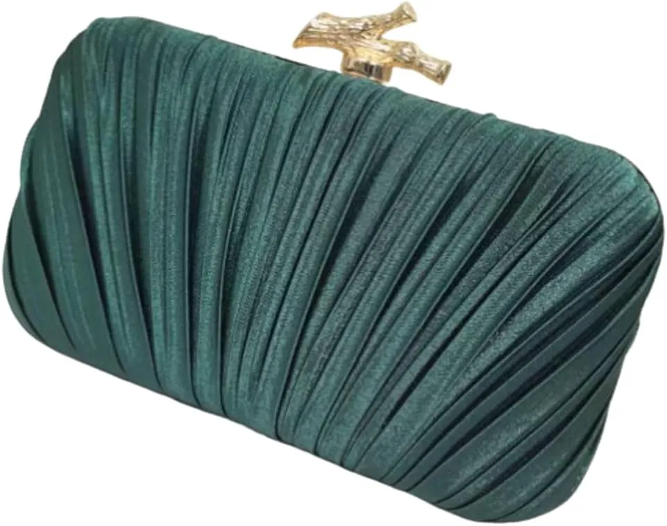 Evening Bag Clutch Purses for Women Chic Satin Pleated Designer Shoulder Handbags Crossbody Purse for Party Prom Wedding
