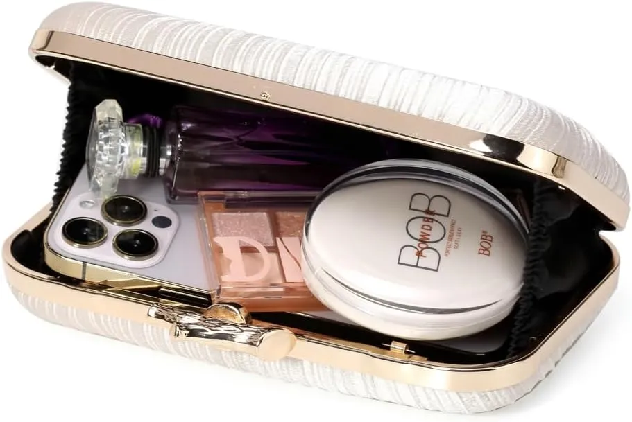 Evening Bag Clutch Purses for Women Chic Satin Pleated Designer Shoulder Handbags Crossbody Purse for Party Prom Wedding