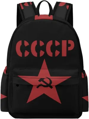 Flag Soviet Union USSR Hammer and Sickle Laptop Backpack for Women Men Cute Shoulder Bag Printed Daypack for Travel Sports Work