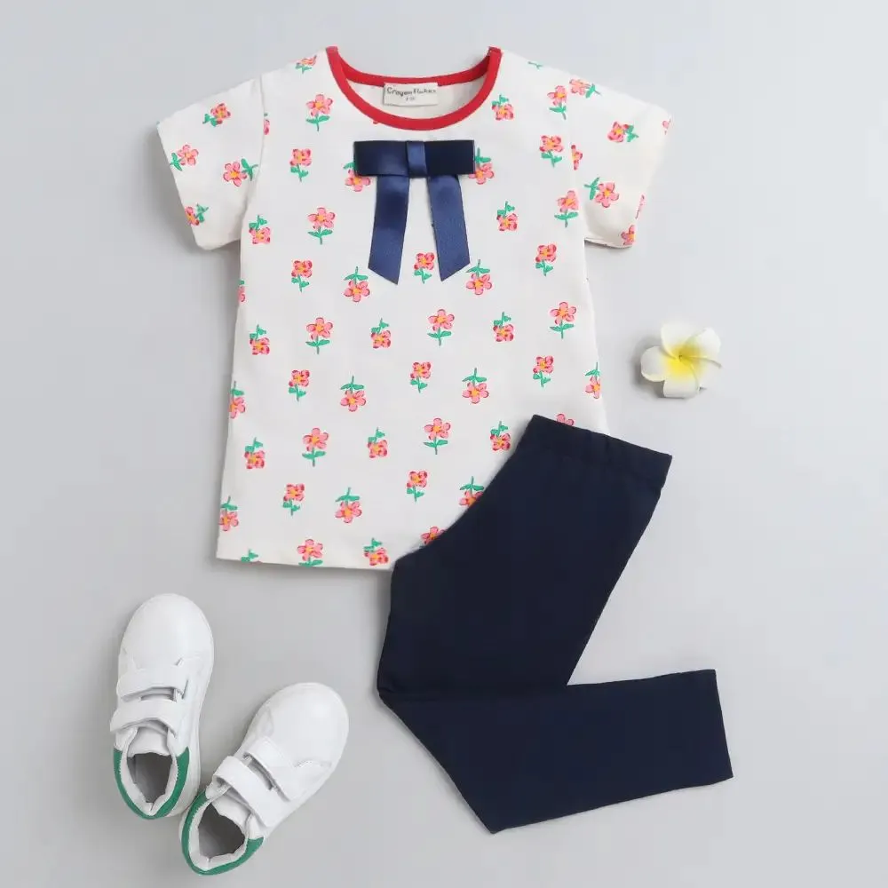 Flowers Printed Leggings Set