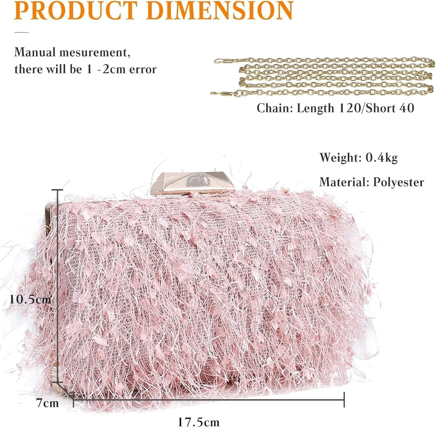 Fluffy Evening Shoulder Bridal Wedding Handbag Elegant Crossbody Small Clutch Purses for Women