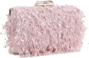 Fluffy Evening Shoulder Bridal Wedding Handbag Elegant Crossbody Small Clutch Purses for Women