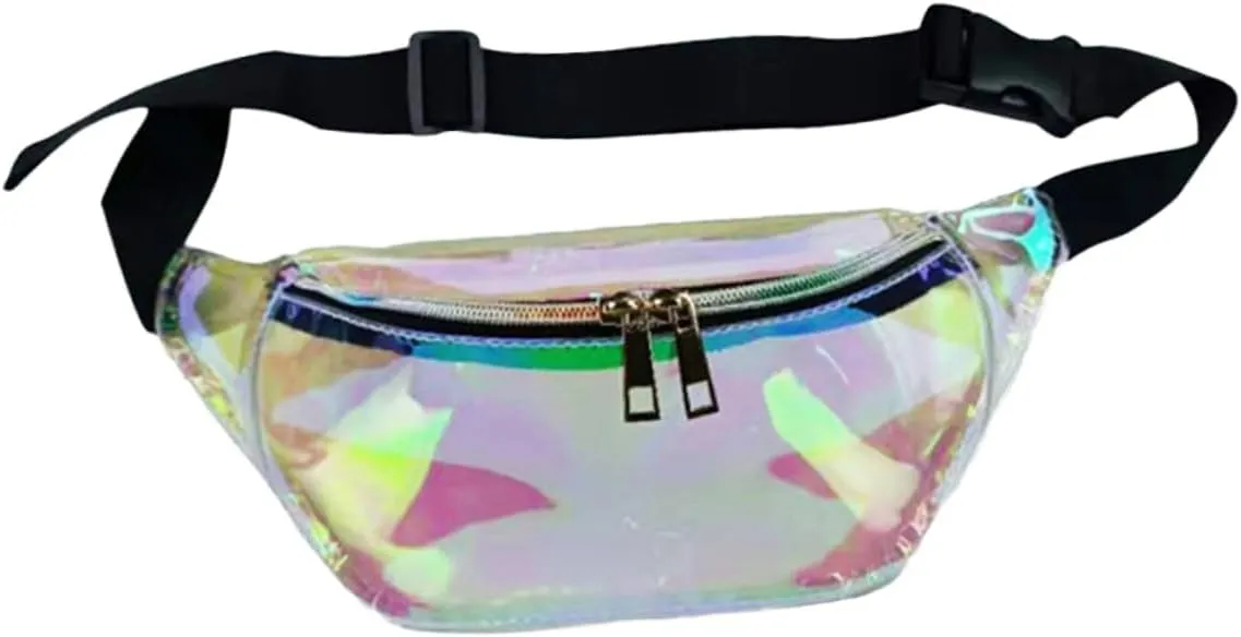 Fluorescent Waist Pack Holographic Sports Pouch for Travel Multi-functional Pvc Pouch Woman's School Bag Id and Phone Slot