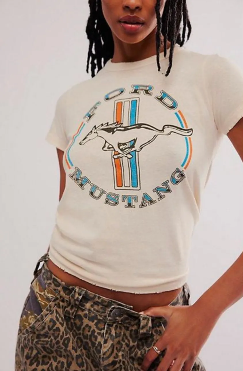 Ford Mustang Stripe Graphic Tee-FINAL SALE