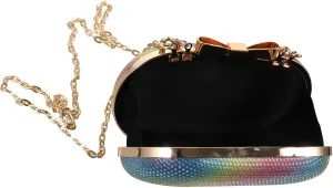 FRCOLOR Chic Mini Bag Women's Evening Clutch Rhinestone Chain Stylish Crossbody Purse for Parties Dating and Travel
