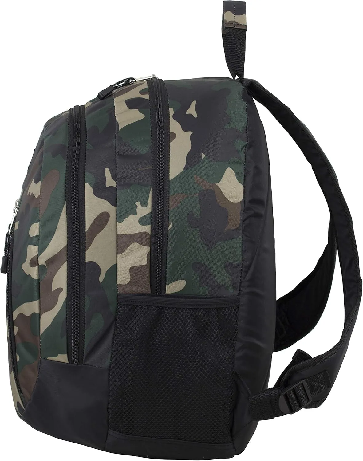 FUEL Sport Multi-Functional Carry On Luggage Weekender Gym Active Water Resistant Daypack Backpack Bag, Black and Green Camouflage