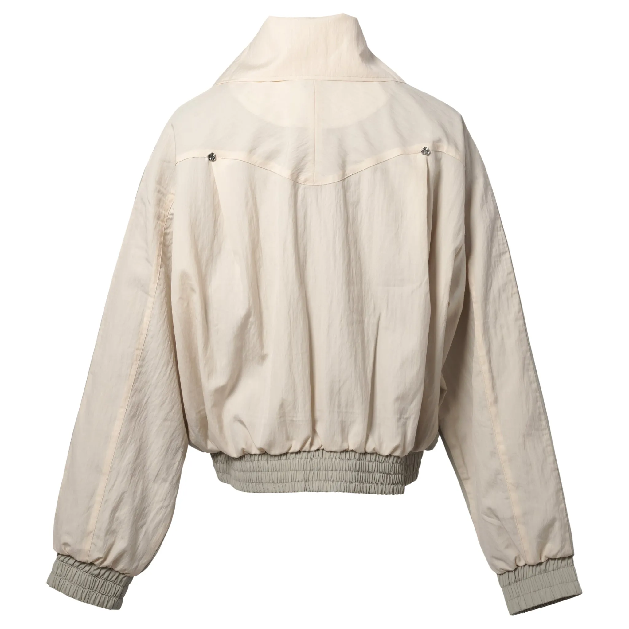 FUNNEL-NECK TRACK JACKET / LIMESTONE SILVER GREY