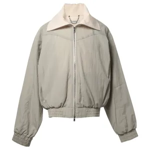 FUNNEL-NECK TRACK JACKET / LIMESTONE SILVER GREY