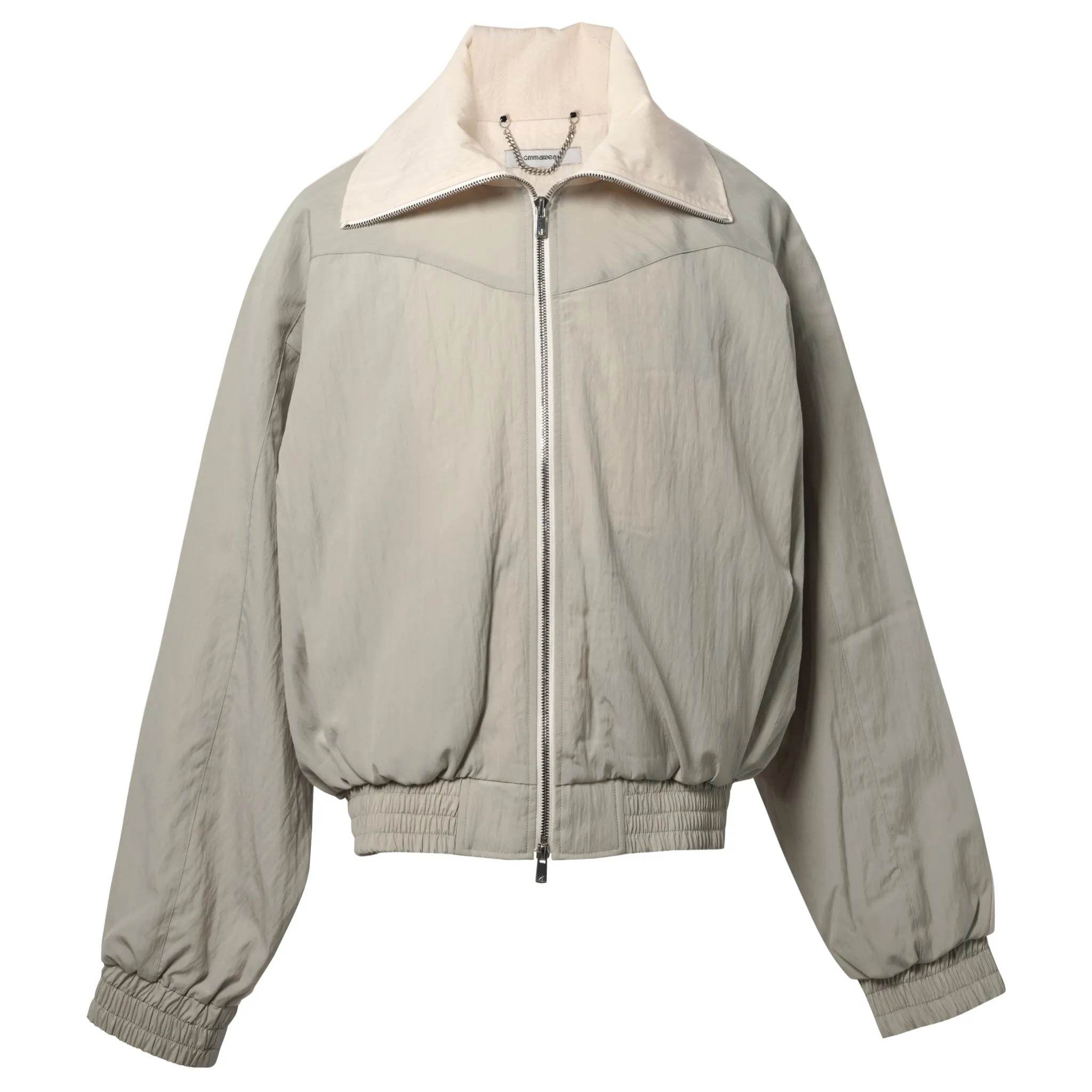 FUNNEL-NECK TRACK JACKET / LIMESTONE SILVER GREY