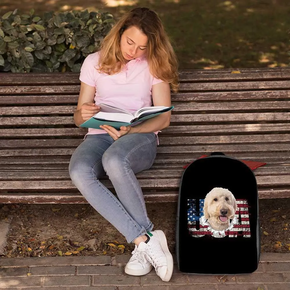 Funny Beagle Dog Backpacks Bookbag Puppy Pet Animal Laptop Bag Daypack Travel Hiking Camping 17 Inch Black