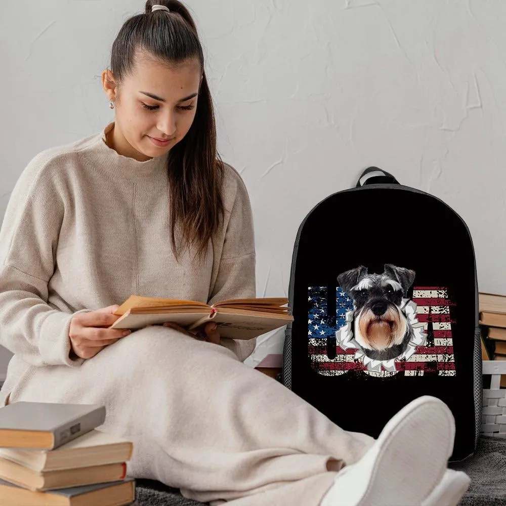 Funny Bernese Dog Backpacks Bookbag Puppy Pet Animal Laptop Bag Daypack Travel Hiking Camping 17 Inch Black