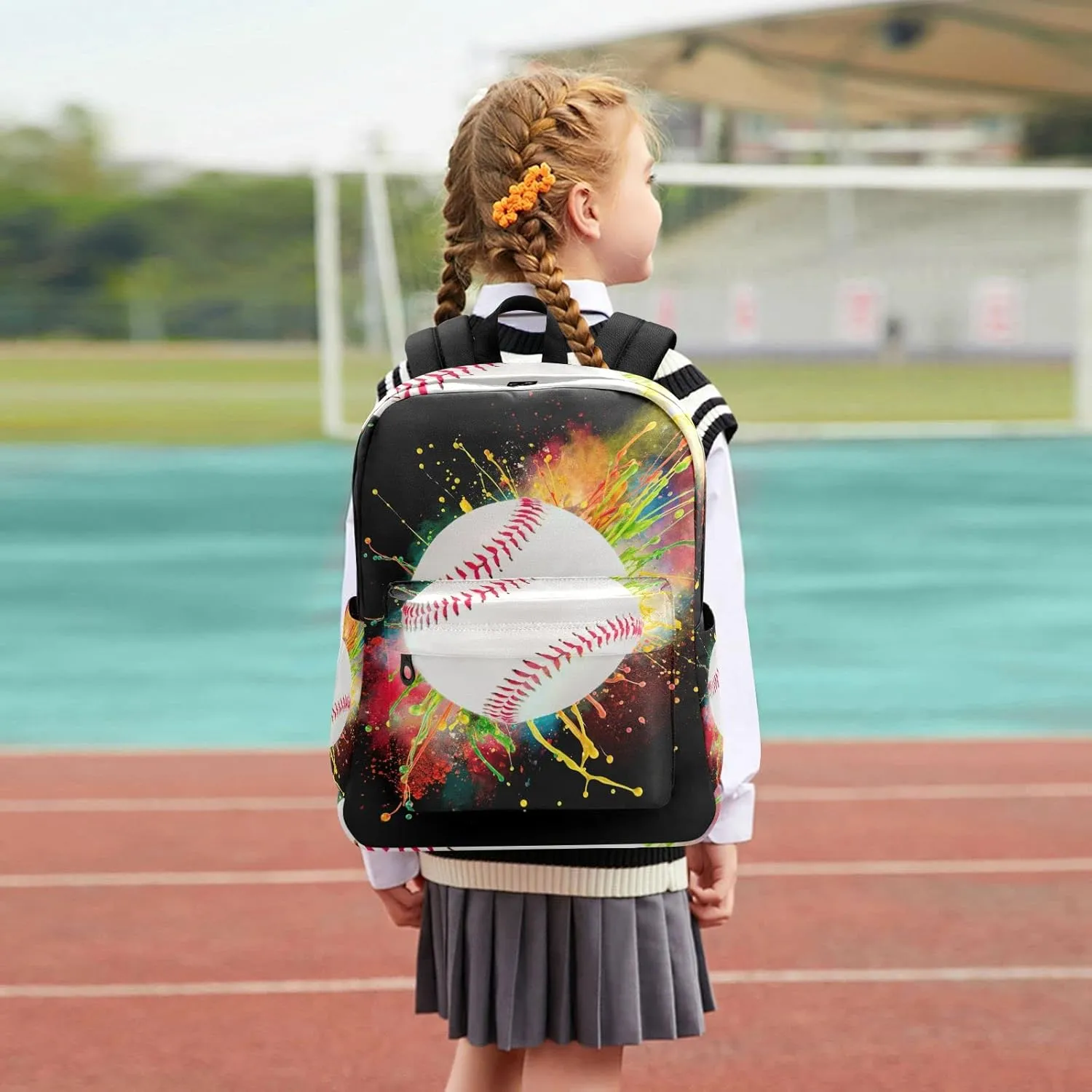 Fustylead Baseball Backpack Large Backpack for Kids Boys Girls Student Personalized Laptop iPad Tablet Travel School Bag with Multiple Pockets
