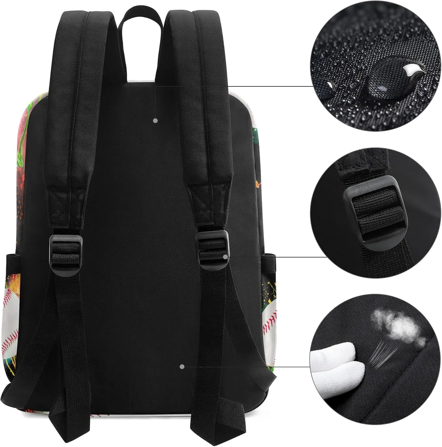 Fustylead Baseball Backpack Large Backpack for Kids Boys Girls Student Personalized Laptop iPad Tablet Travel School Bag with Multiple Pockets