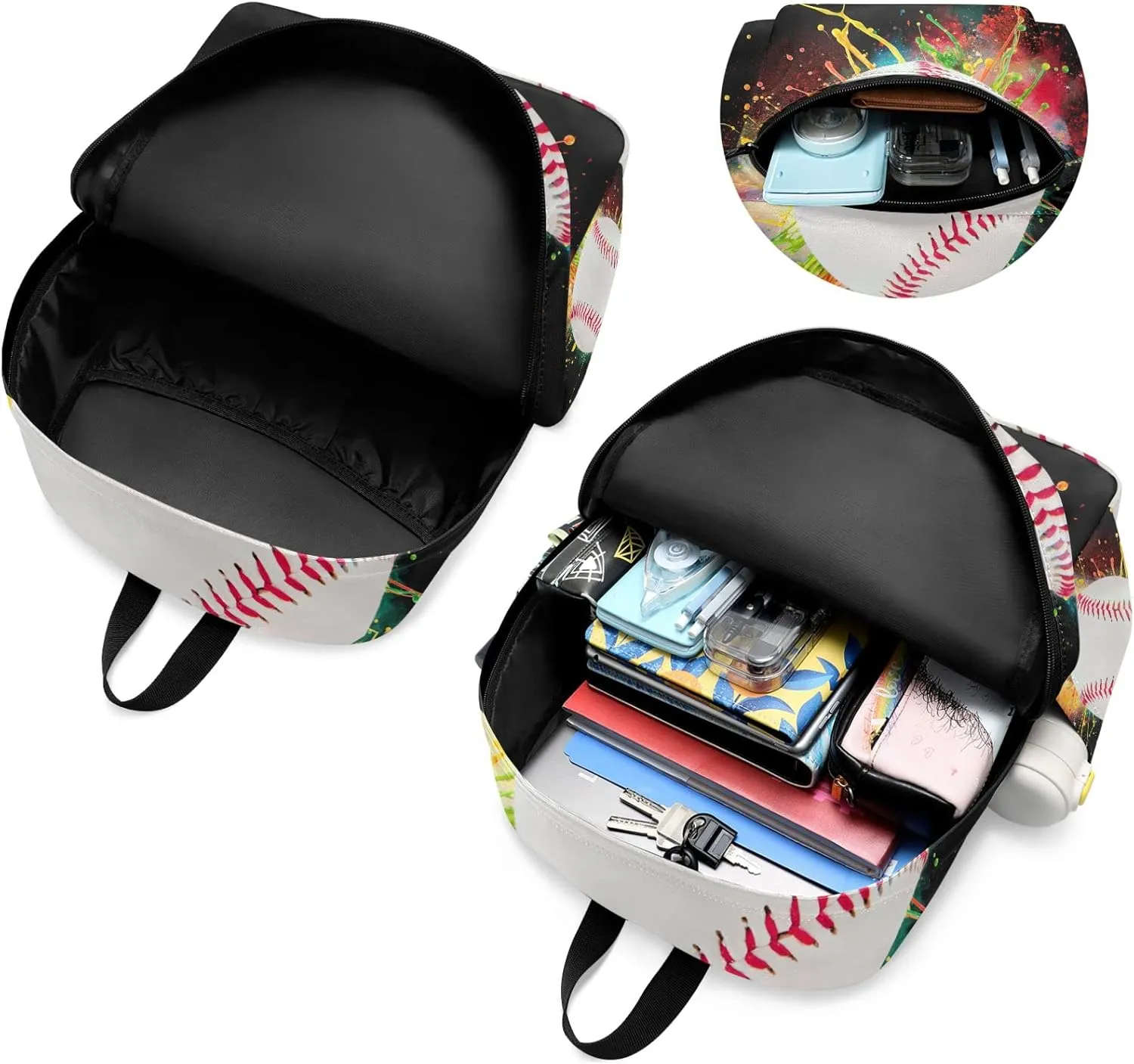 Fustylead Baseball Backpack Large Backpack for Kids Boys Girls Student Personalized Laptop iPad Tablet Travel School Bag with Multiple Pockets