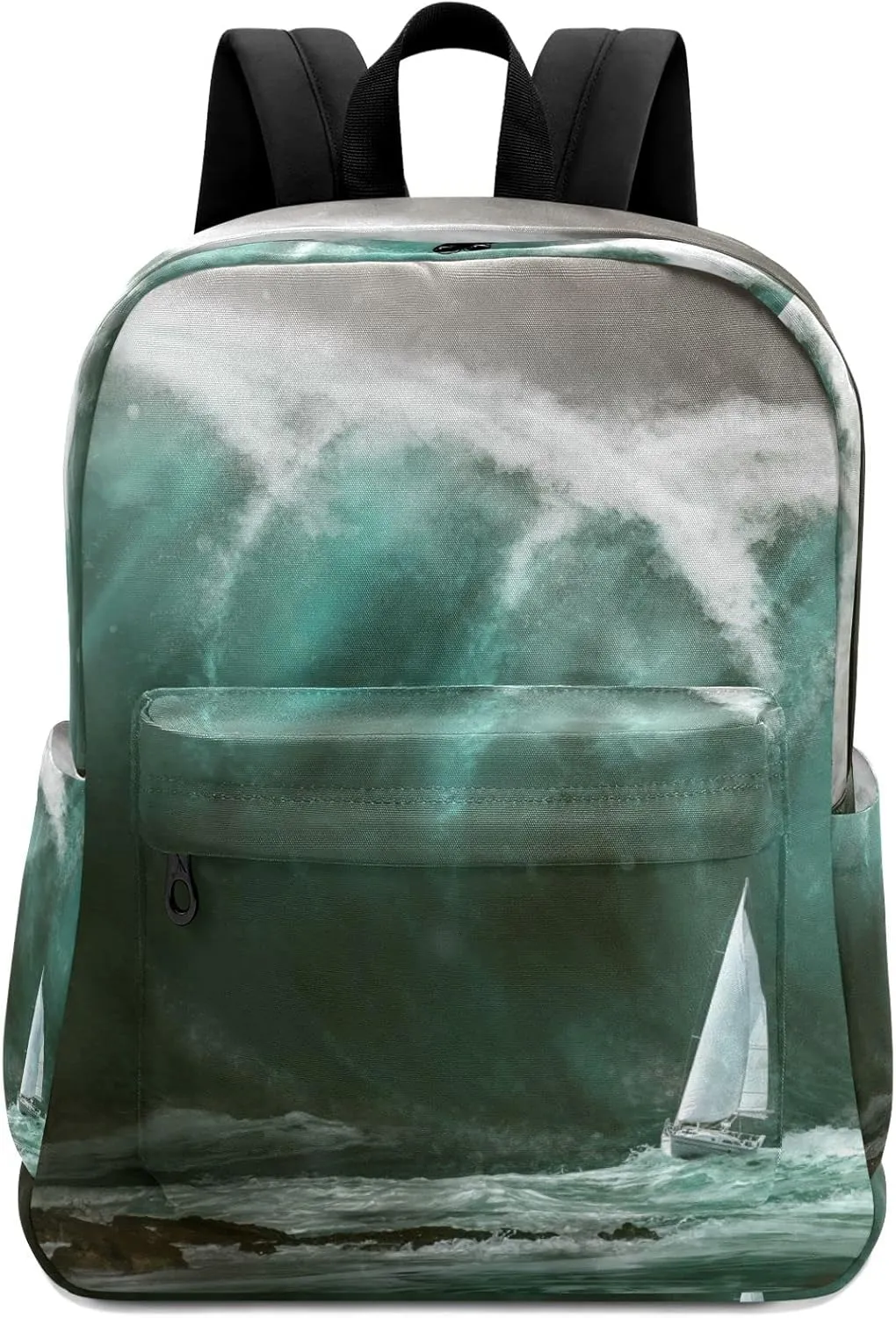 Fustylead Boat before Tsunami Travel Laptop Backpack, Durable School Bag for Men Women Teen for 15.6 Inch Notebook