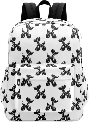 Fustylead Lightweight Backpack for School, Classic Basic Casual Daypack for Travel with Bottle Side Pockets(Classic Balloon Dog)