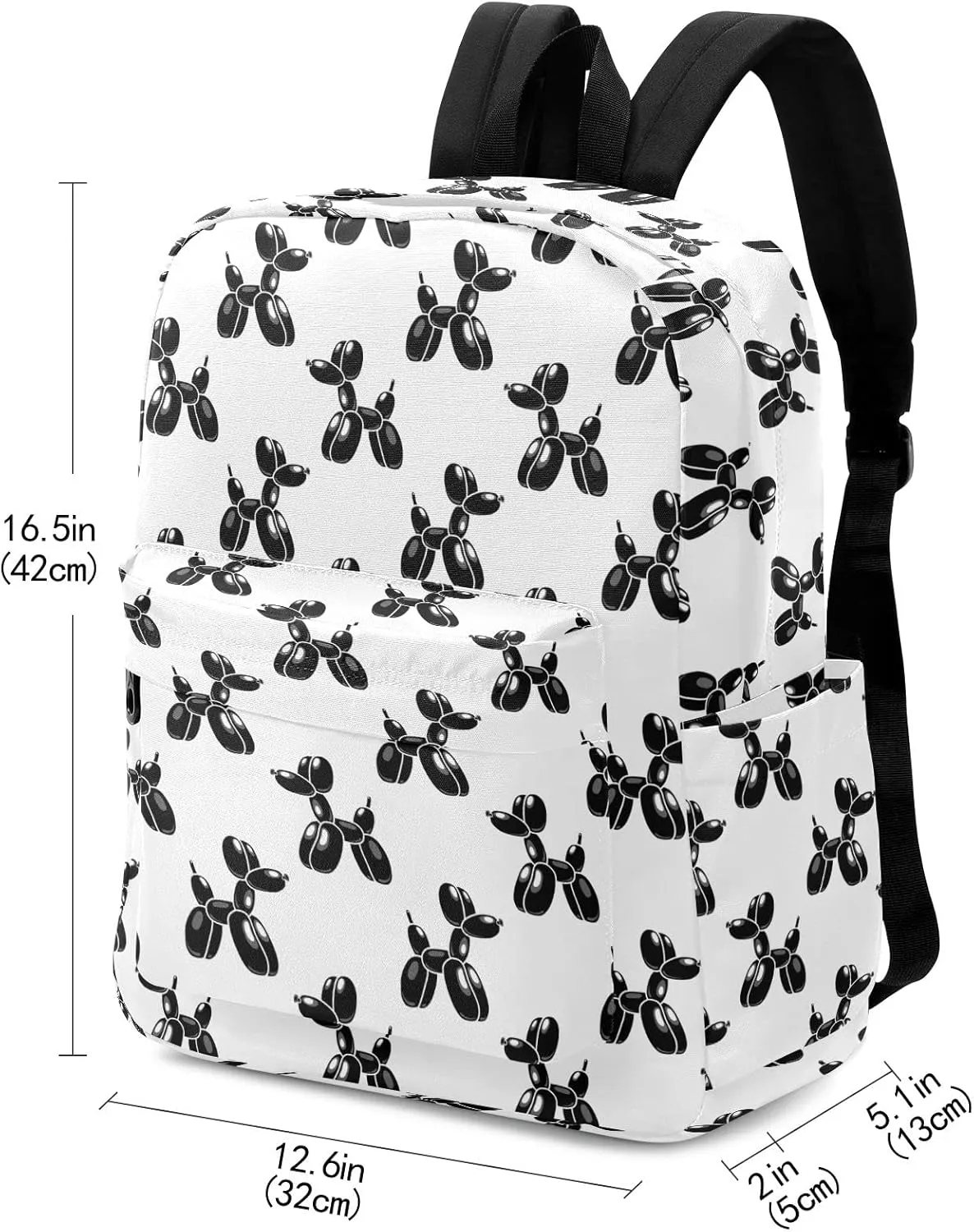 Fustylead Lightweight Backpack for School, Classic Basic Casual Daypack for Travel with Bottle Side Pockets(Classic Balloon Dog)