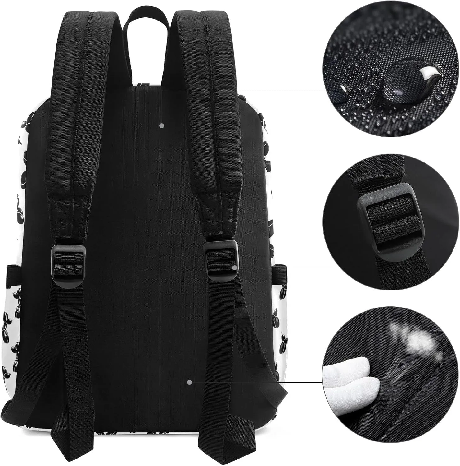 Fustylead Lightweight Backpack for School, Classic Basic Casual Daypack for Travel with Bottle Side Pockets(Classic Balloon Dog)