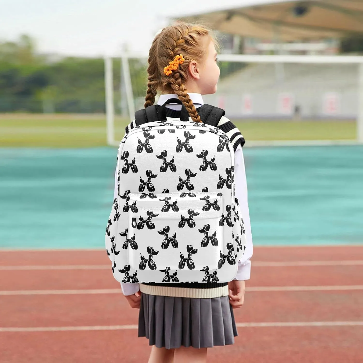 Fustylead Lightweight Backpack for School, Classic Basic Casual Daypack for Travel with Bottle Side Pockets(Classic Balloon Dog)