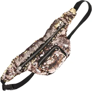 GANAZONO Sequins Waist Bag for Women Multi Functional Fanny Pack Stylish Casual Waist Pouch for Storage of Phone Wallet Cosmetics Gold