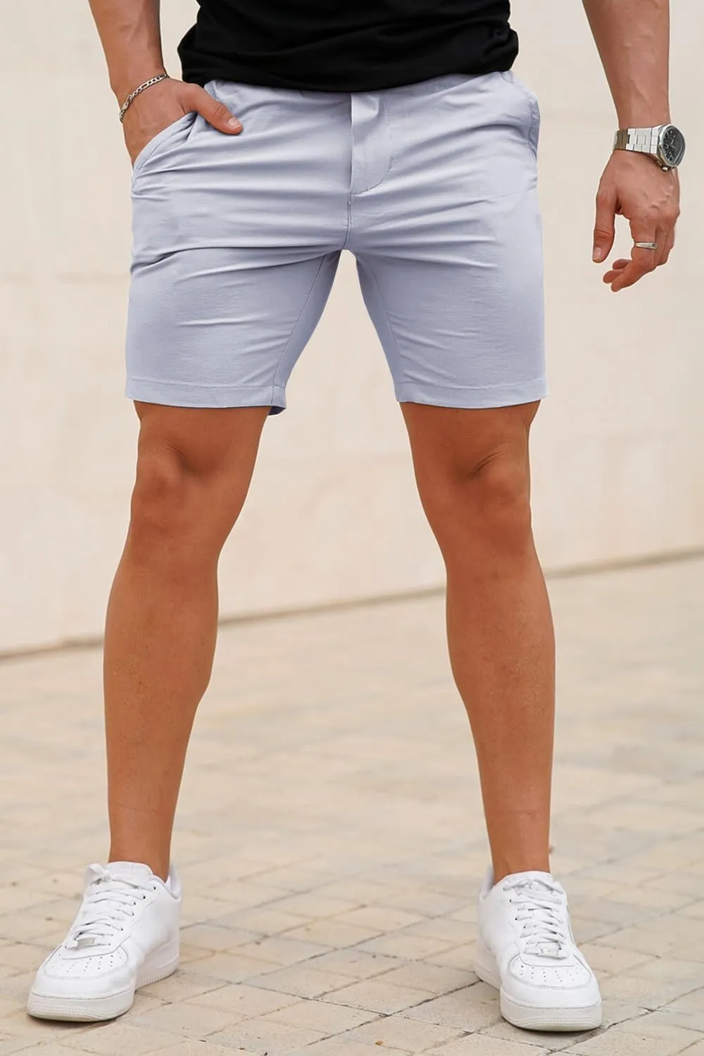 GINGTTO Mens Casual Shorts Stretch Slim Fit Quick Dry 9 Inch Inseam