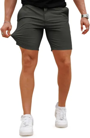 GINGTTO Mens Casual Shorts Stretch Slim Fit Quick Dry 9 Inch Inseam