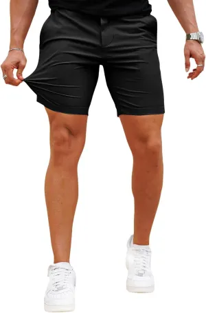 GINGTTO Mens Casual Shorts Stretch Slim Fit Quick Dry 9 Inch Inseam