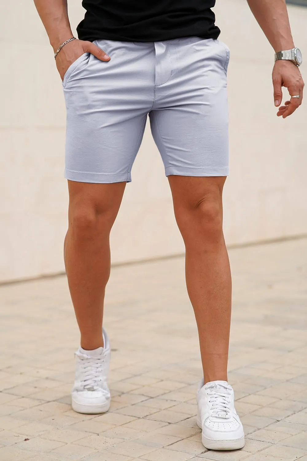 GINGTTO Mens Casual Shorts Stretch Slim Fit Quick Dry 9 Inch Inseam