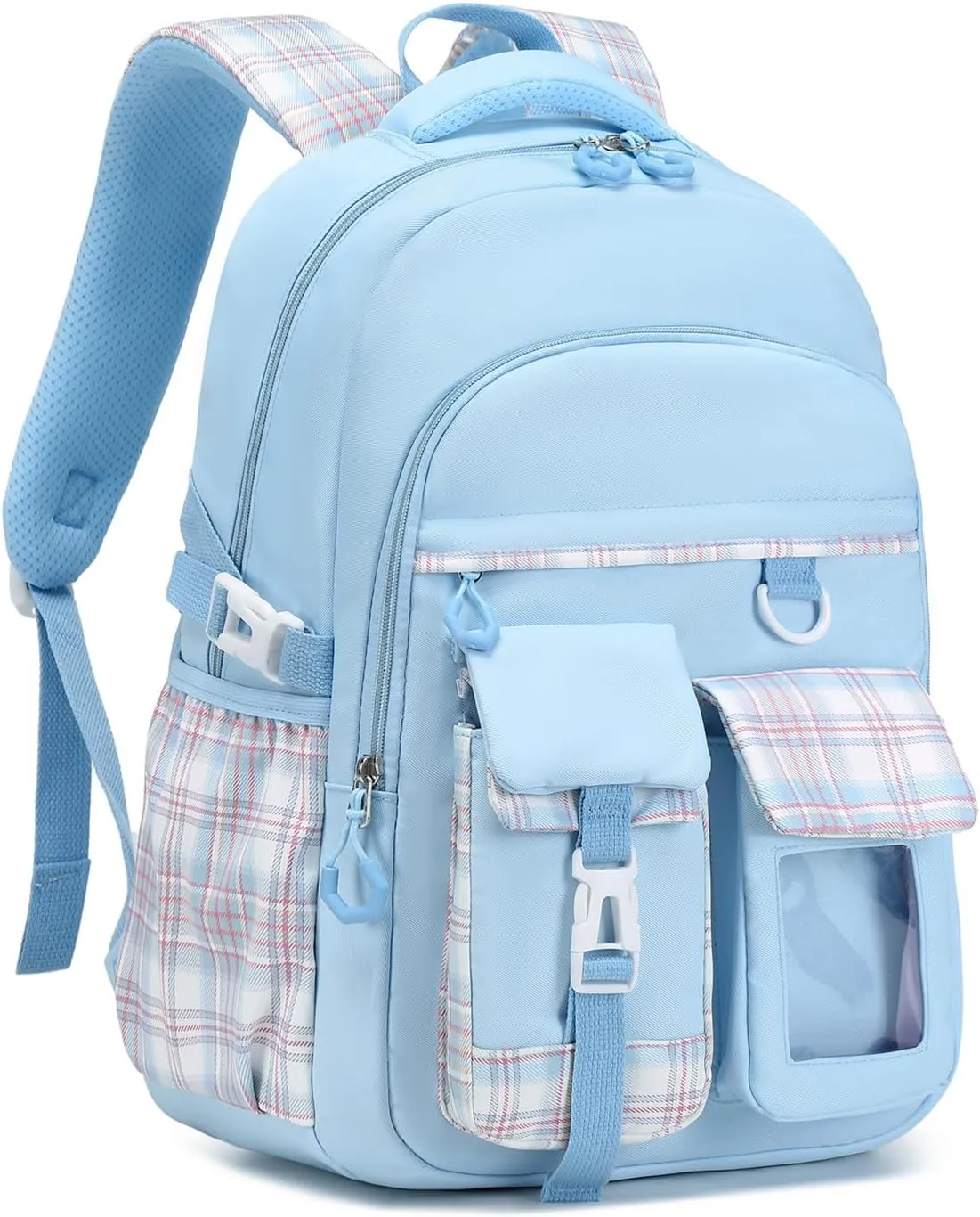 Girls Backpack, Lightweight Kids Backpack Functional Pockets Kawaii Teen School Backpacks Bookbag for Primary Elementary School,Age 6-14 years,Blue