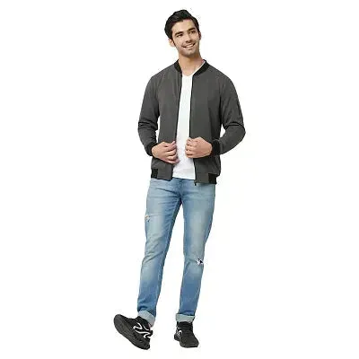 Glito Solid Men's With Black Rib DRY-FIT Standard Tailored Fit Lightweight Upper/ Jacket
