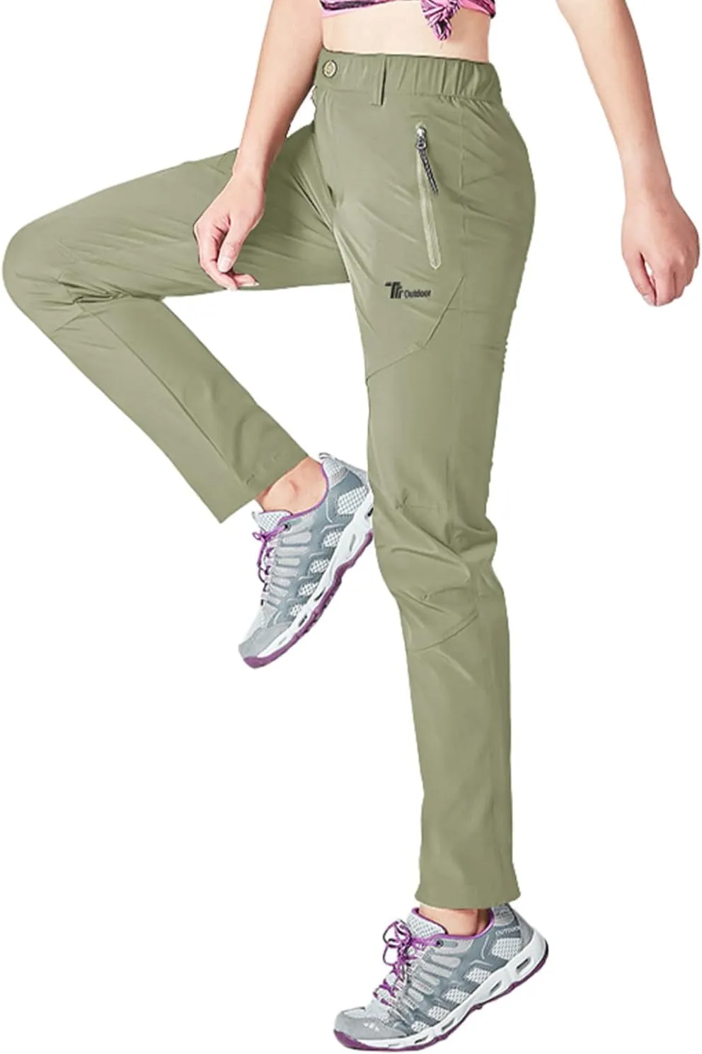 Gopune Women's Outdoor Hiking Pants Lightweight Quick Dry Water Resistant Mountain Trouser