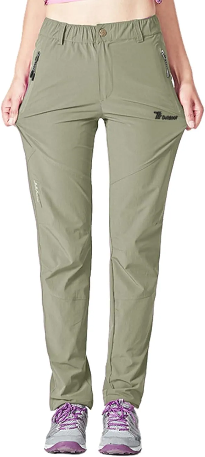 Gopune Women's Outdoor Hiking Pants Lightweight Quick Dry Water Resistant Mountain Trouser