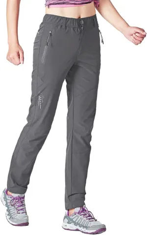 Gopune Women's Outdoor Hiking Pants Lightweight Quick Dry Water Resistant Mountain Trouser