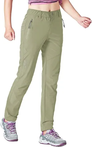 Gopune Women's Outdoor Hiking Pants Lightweight Quick Dry Water Resistant Mountain Trouser