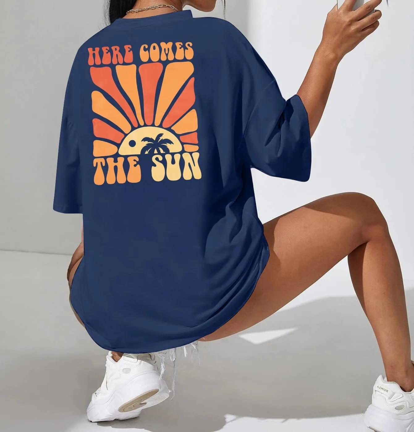 Graphic Tees Women Oversized T-Shirts: Summer Hawaiian Beach Tops Shirts Hawaii Tropical Beachy Short Sleeve Outfit